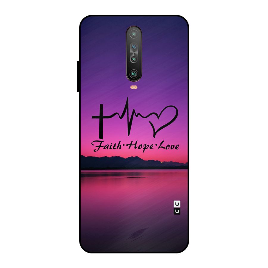 Faith Hope Love Evening Sky Metal Back Case for Poco X2