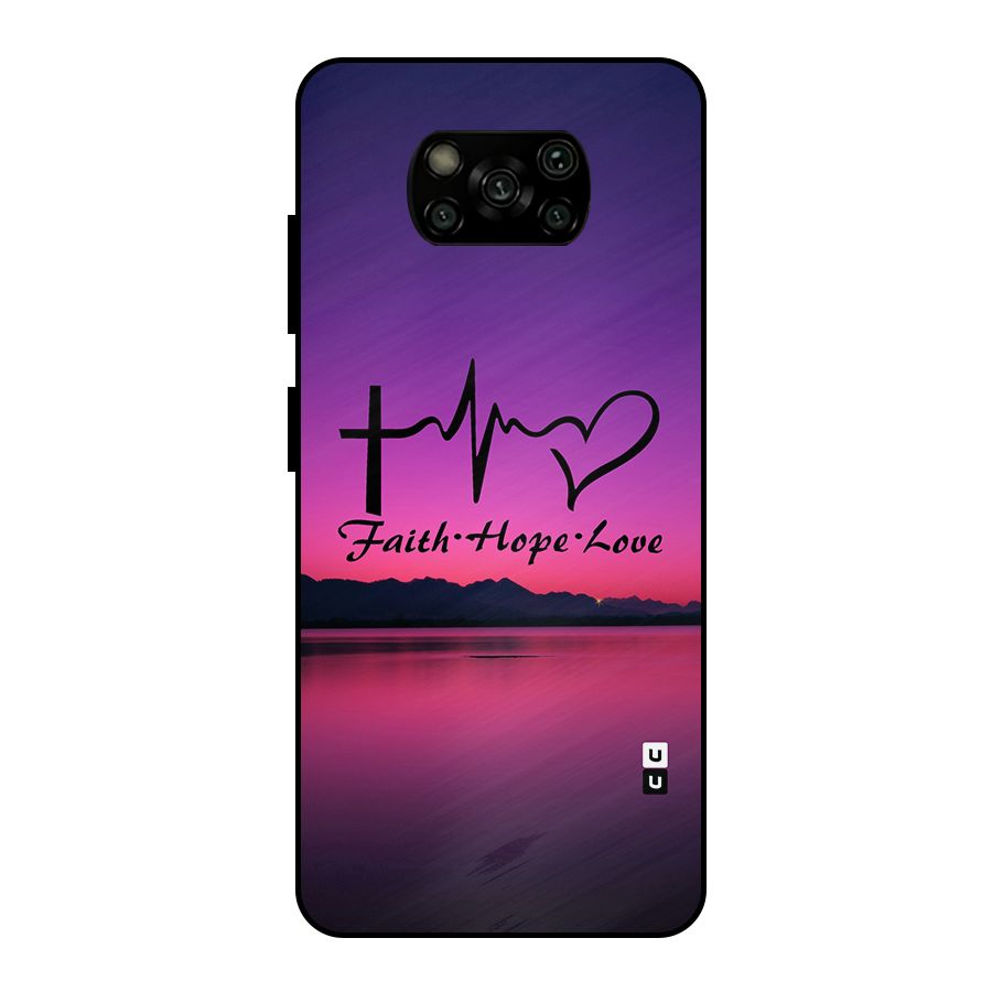 Faith Hope Love Evening Sky Metal Back Case for Poco X3