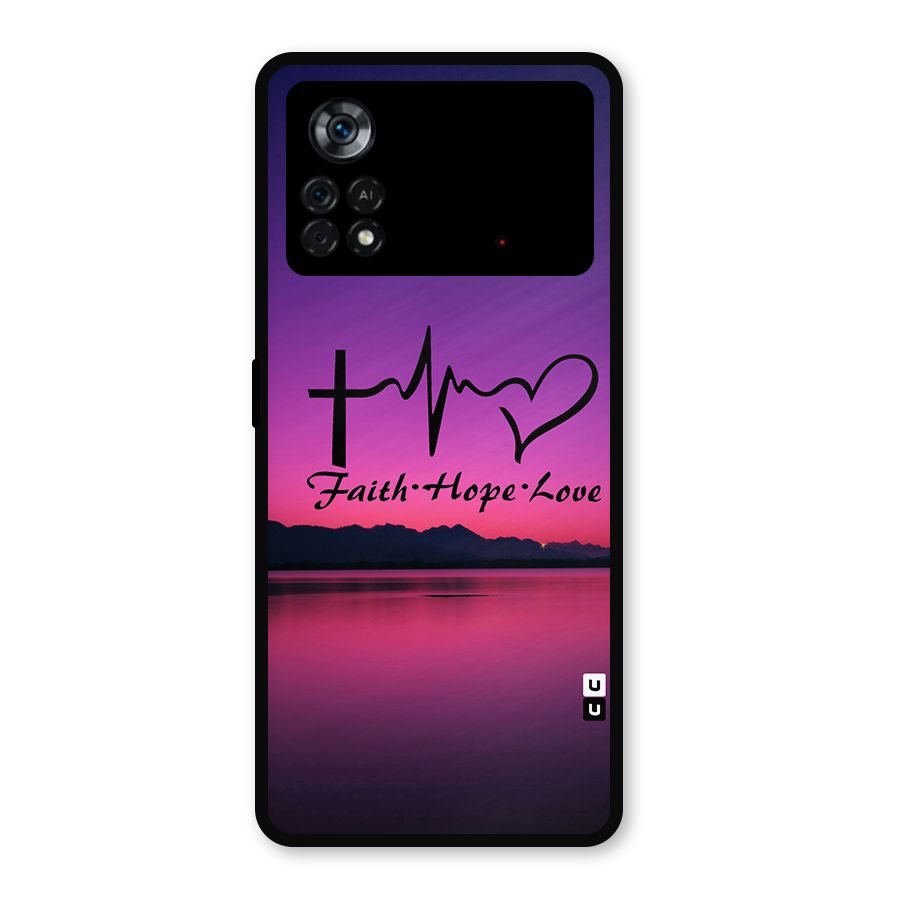 Faith Hope Love Evening Sky Metal Back Case for Poco X4 Pro 5G