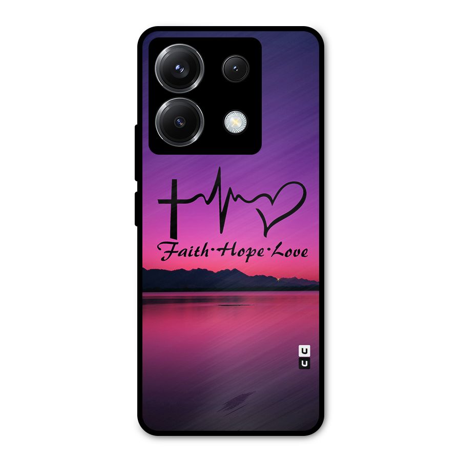 Faith Hope Love Evening Sky Metal Back Case for Poco X6