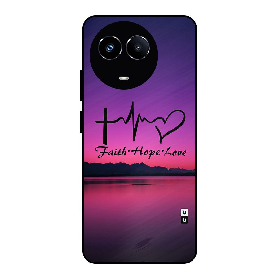 Faith Hope Love Evening Sky Metal Back Case for Realme 11 5G
