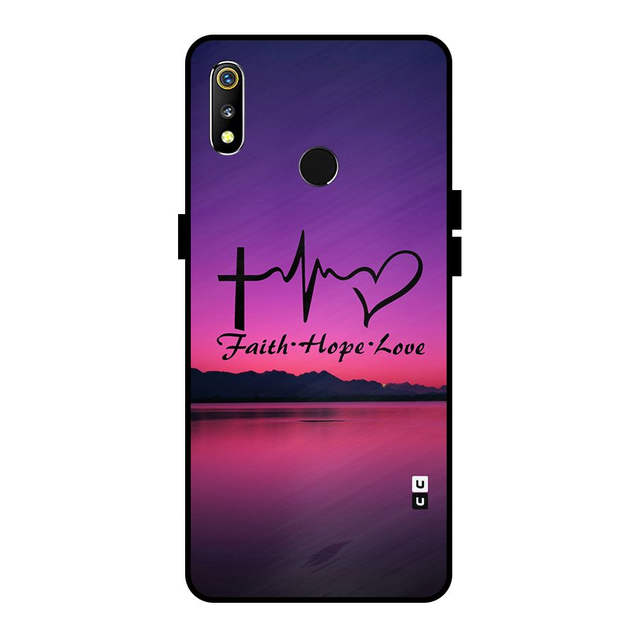 Faith Hope Love Evening Sky Metal Back Case for Realme 3