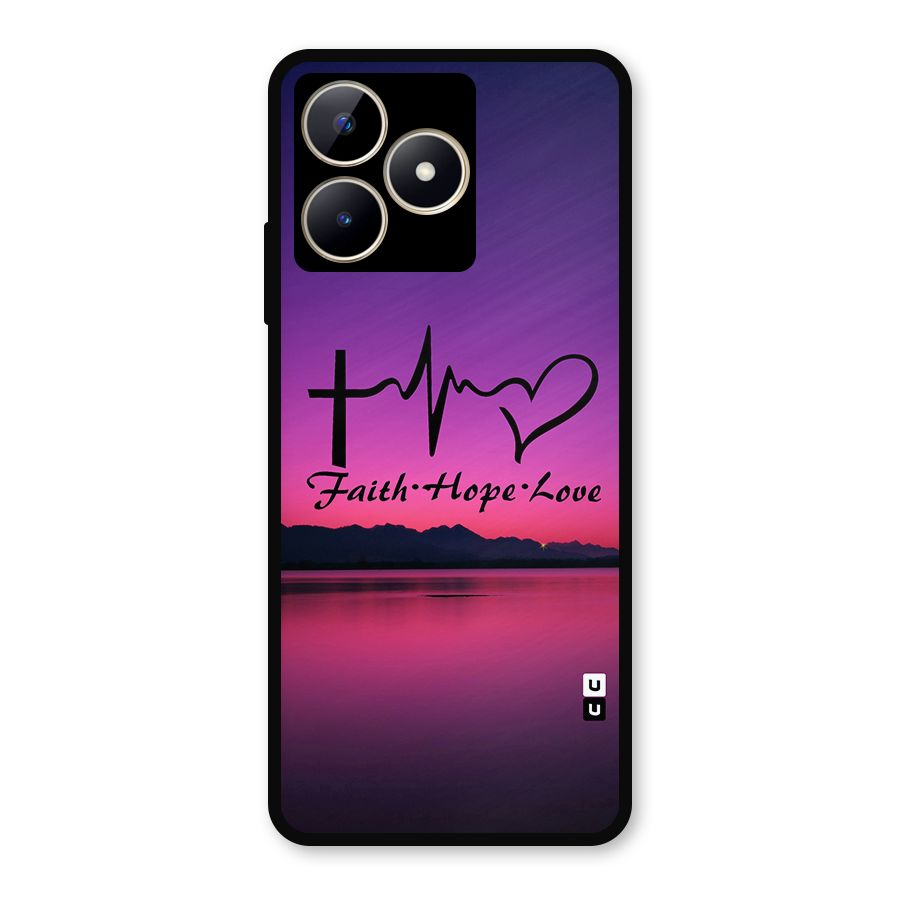 Faith Hope Love Evening Sky Metal Back Case for Realme C53