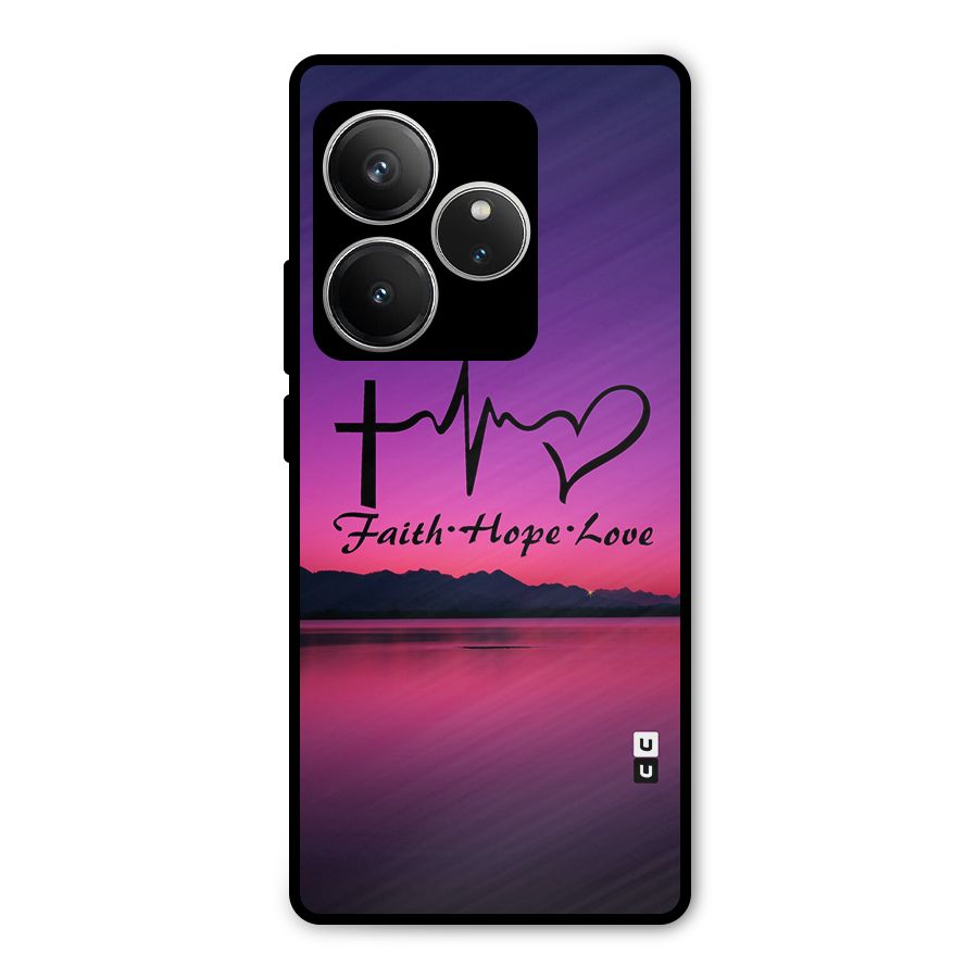 Faith Hope Love Evening Sky Metal Back Case for Realme GT 6