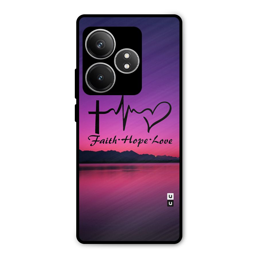 Faith Hope Love Evening Sky Metal Back Case for Realme GT 6T
