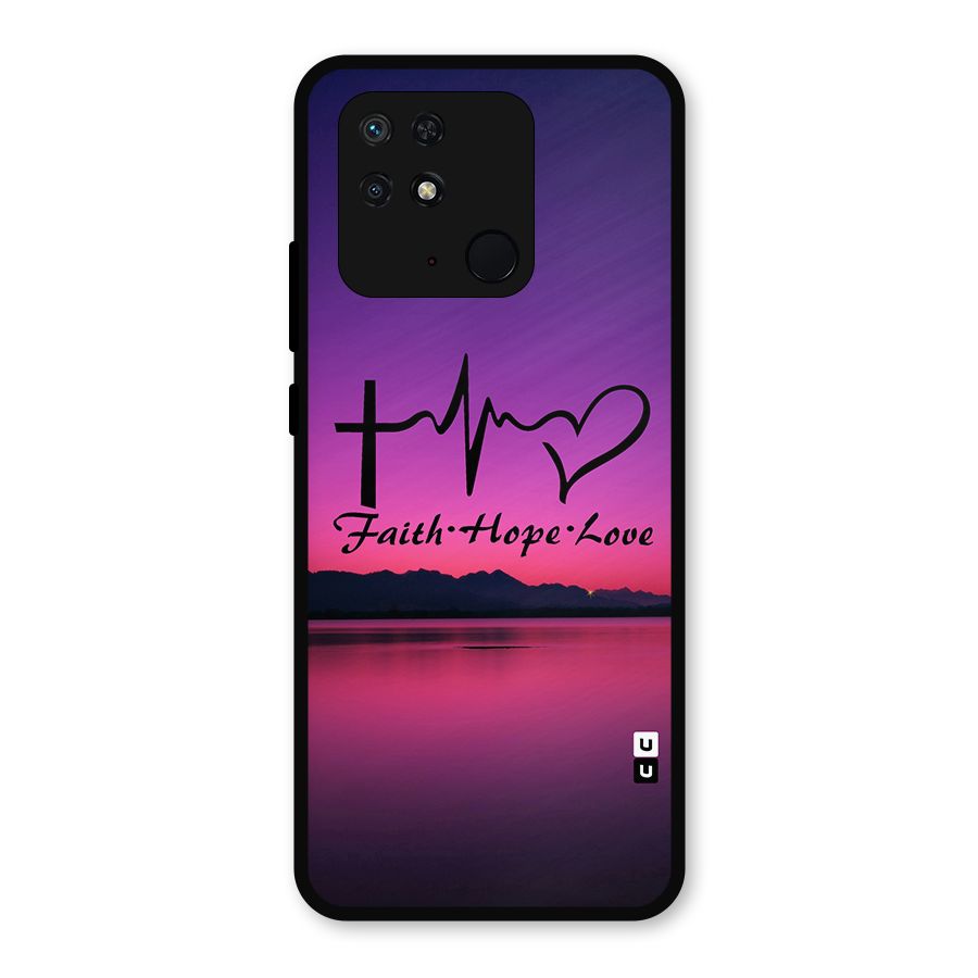 Faith Hope Love Evening Sky Metal Back Case for Redmi 10 Power