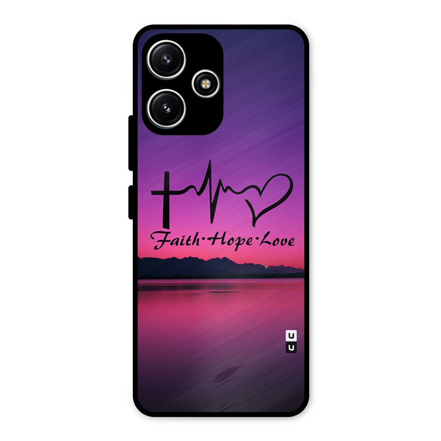 Faith Hope Love Evening Sky Metal Back Case for Redmi 12 5G