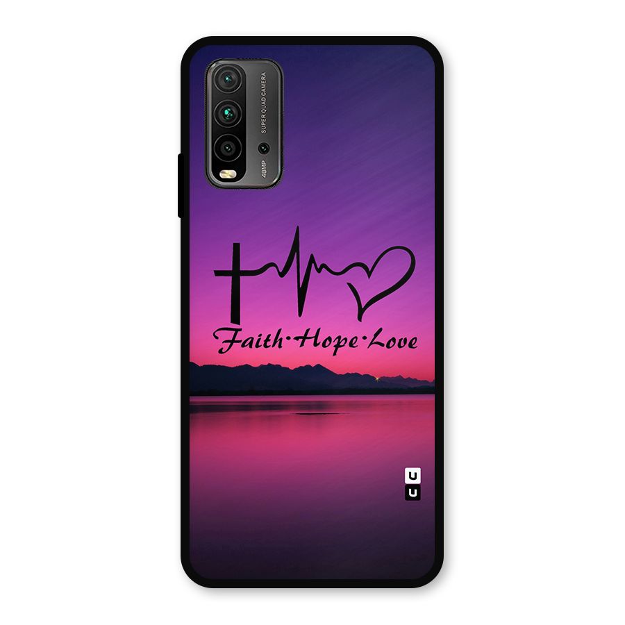 Faith Hope Love Evening Sky Metal Back Case for Redmi 9 Power