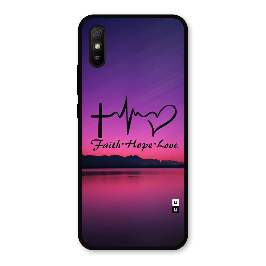 Faith Hope Love Evening Sky Metal Back Case for Redmi 9i