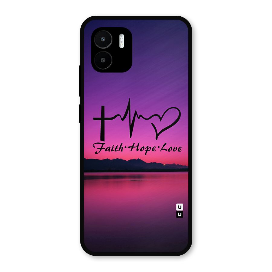 Faith Hope Love Evening Sky Metal Back Case for Redmi A2
