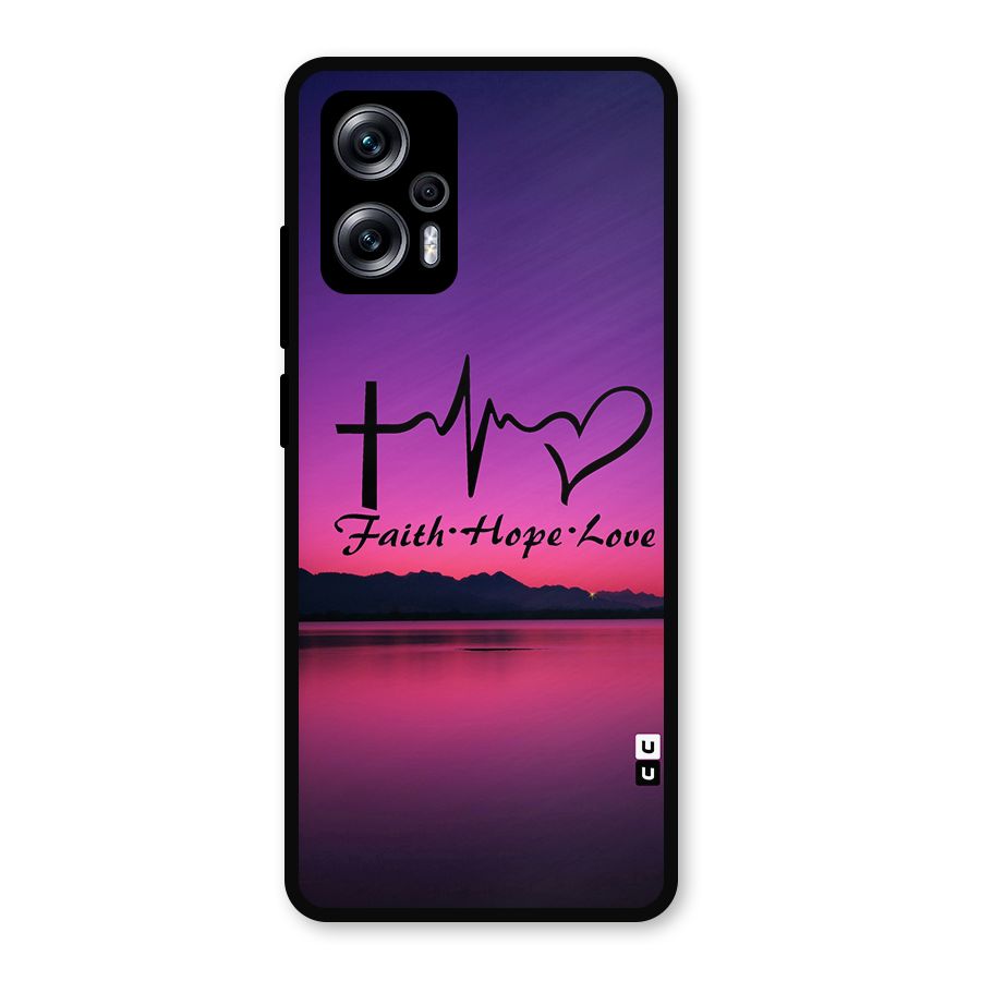 Faith Hope Love Evening Sky Metal Back Case for Redmi K50i
