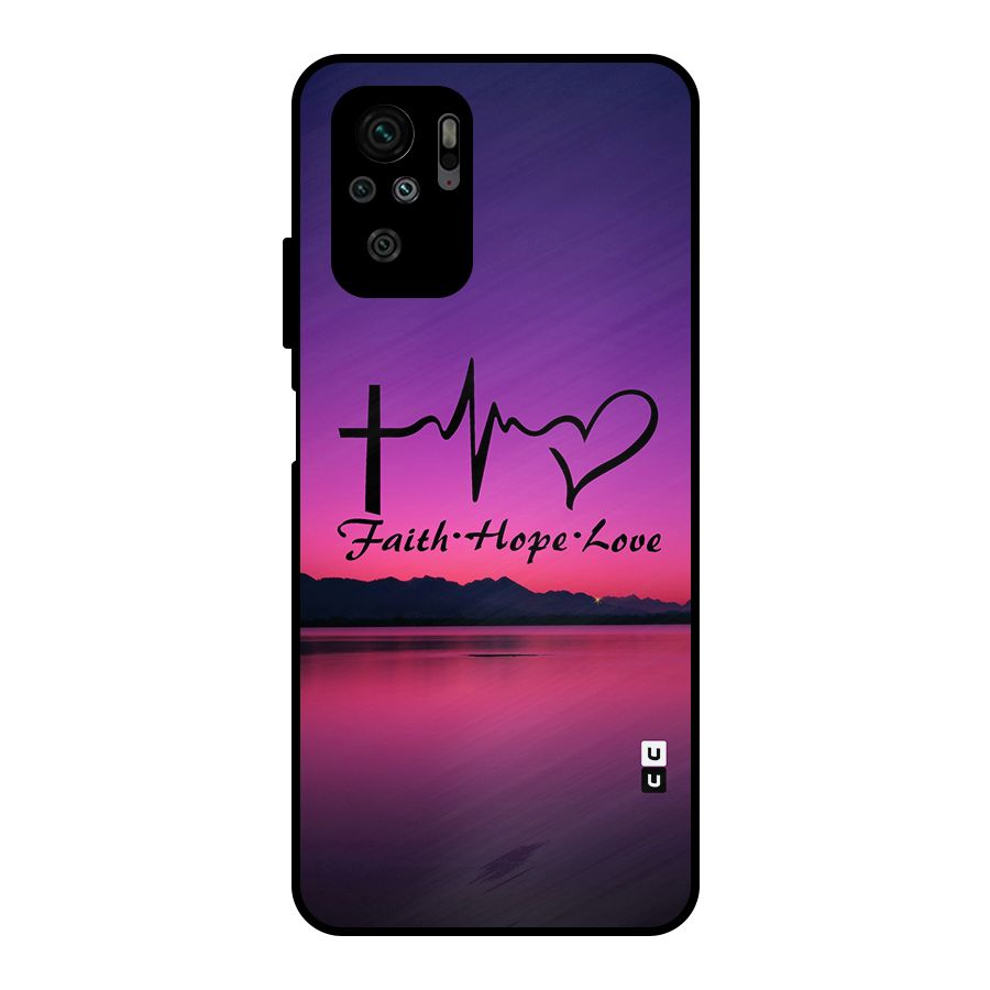 Faith Hope Love Evening Sky Metal Back Case for Redmi Note 10S