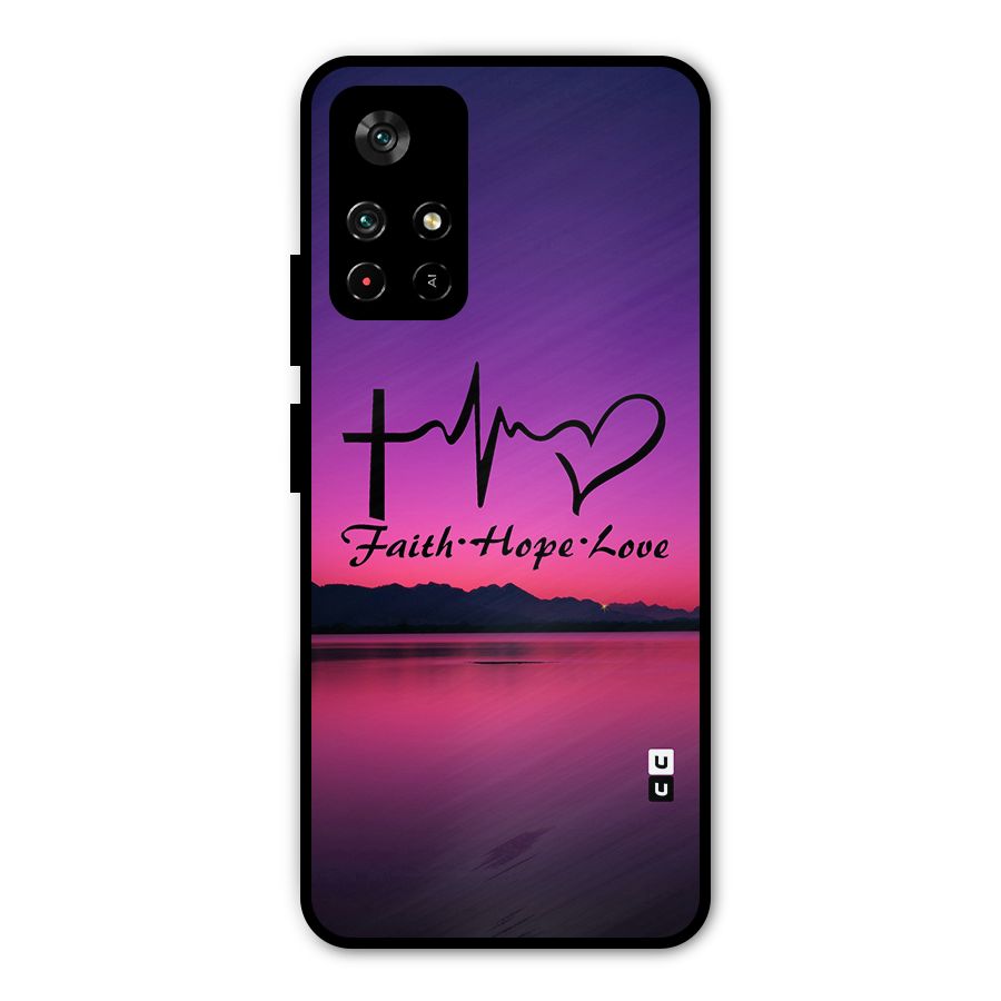 Faith Hope Love Evening Sky Metal Back Case for Redmi Note 11T 5G
