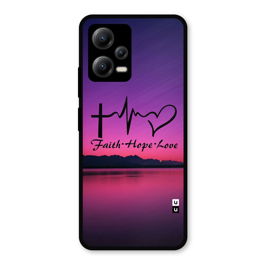 Faith Hope Love Evening Sky Metal Back Case for Redmi Note 12 5G