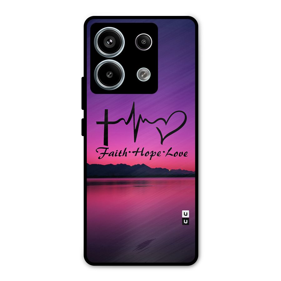Faith Hope Love Evening Sky Metal Back Case for Redmi Note 13 Pro 5G
