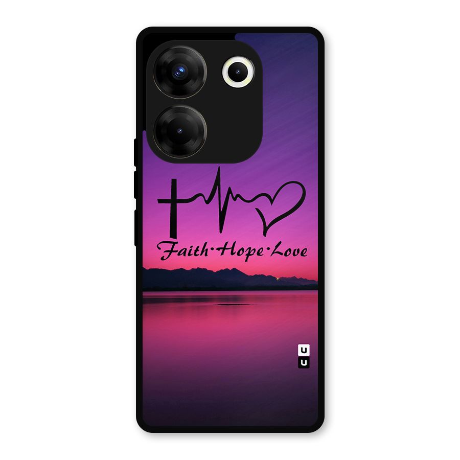Faith Hope Love Evening Sky Metal Back Case for Tecno Camon 20