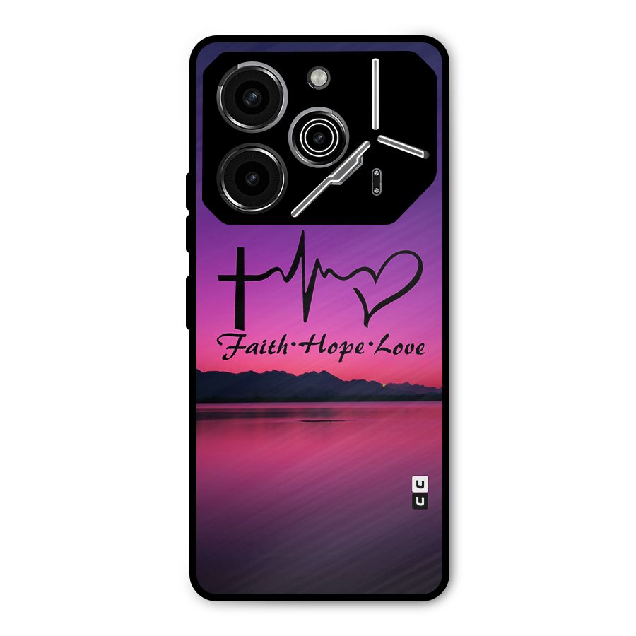 Faith Hope Love Evening Sky Metal Back Case for Tecno Pova 6 Pro