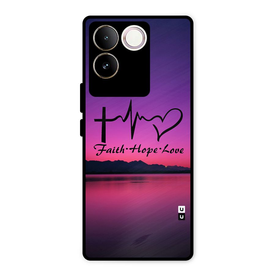 Faith Hope Love Evening Sky Metal Back Case for Vivo T2 Pro