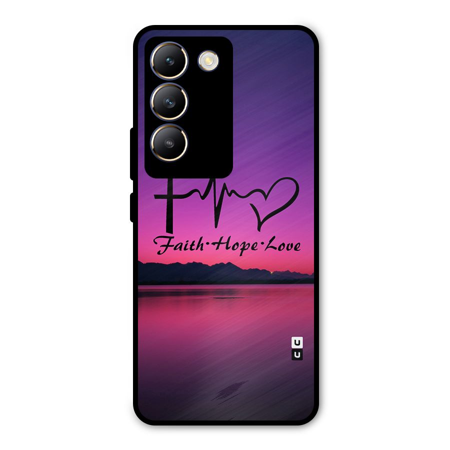 Faith Hope Love Evening Sky Metal Back Case for Vivo T3 5G