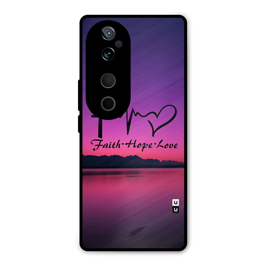 Faith Hope Love Evening Sky Metal Back Case for Vivo T3 Ultra