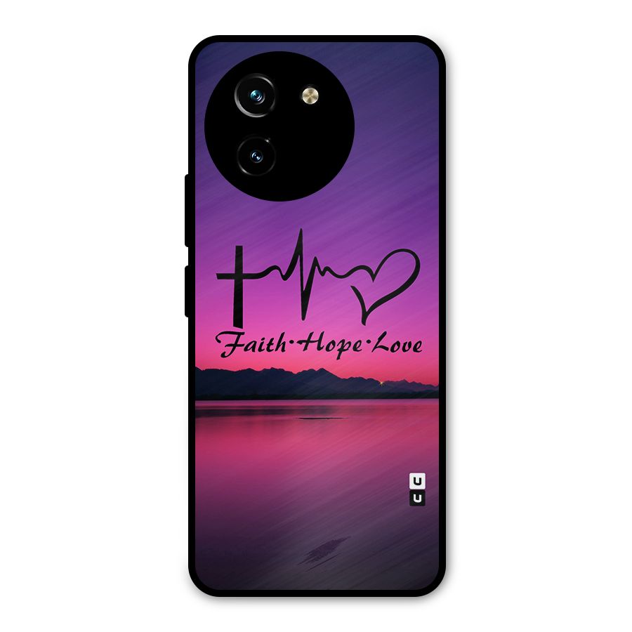 Faith Hope Love Evening Sky Metal Back Case for Vivo T3x