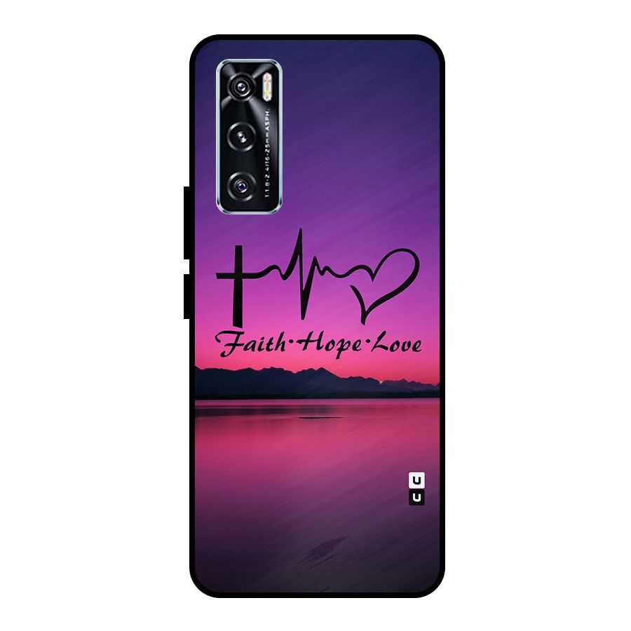 Faith Hope Love Evening Sky Metal Back Case for Vivo V20 SE