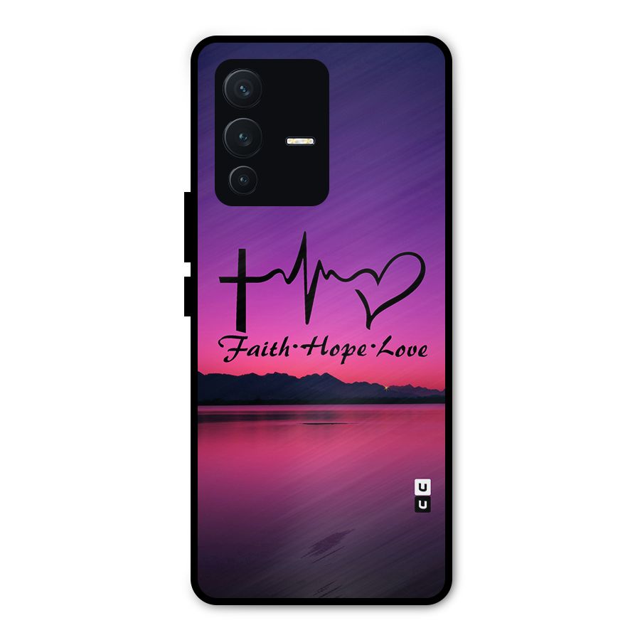 Faith Hope Love Evening Sky Metal Back Case for Vivo V23 Pro