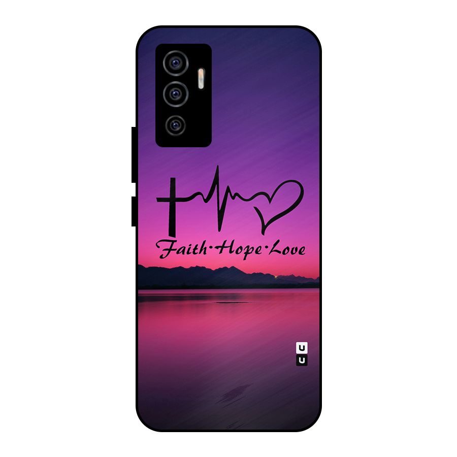 Faith Hope Love Evening Sky Metal Back Case for Vivo V23e