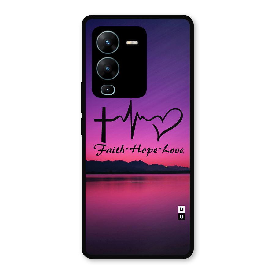 Faith Hope Love Evening Sky Metal Back Case for Vivo V25 Pro