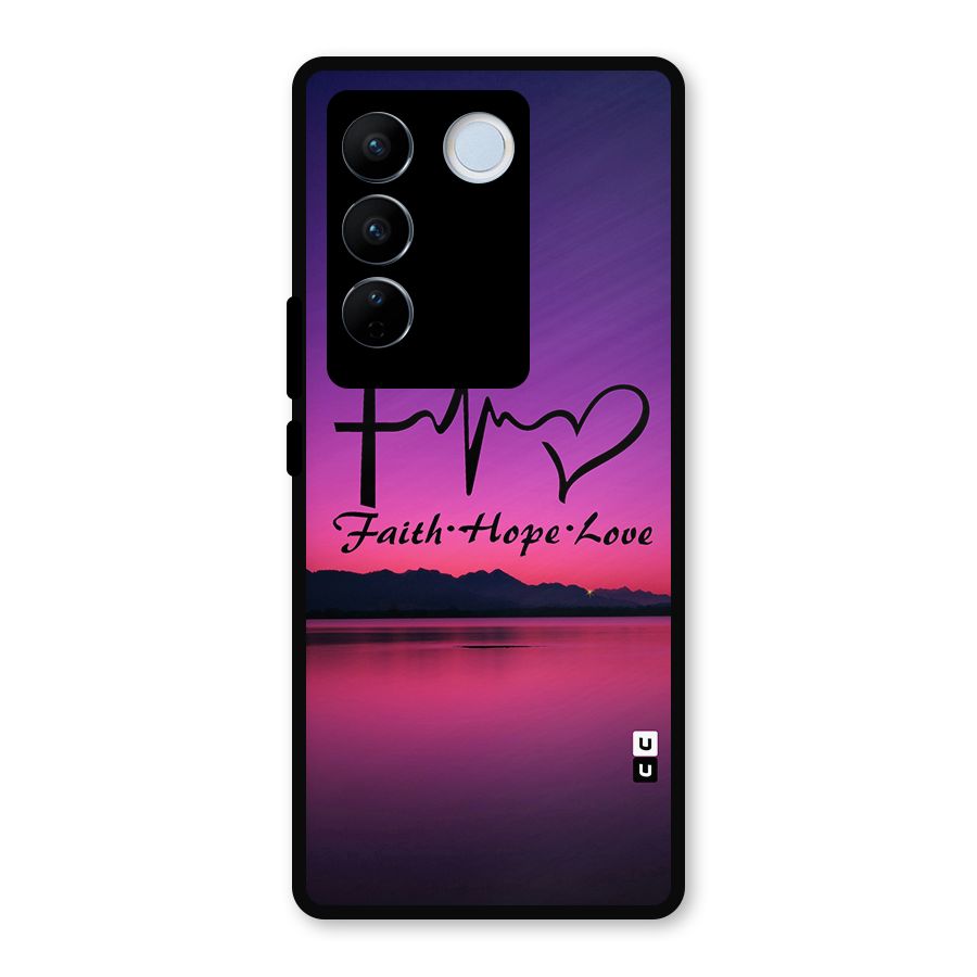 Faith Hope Love Evening Sky Metal Back Case for Vivo V27