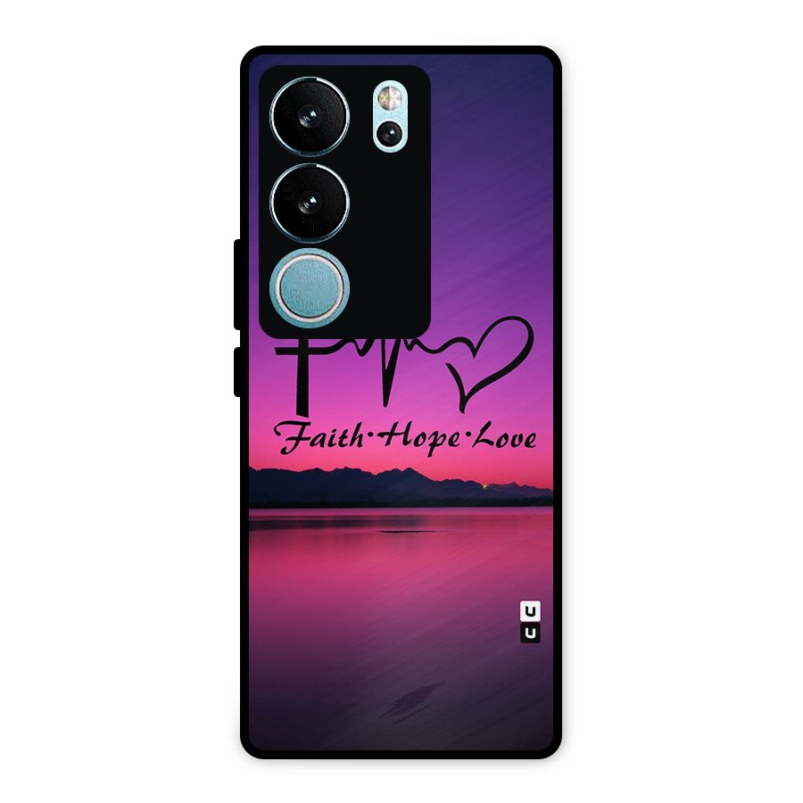 Faith Hope Love Evening Sky Metal Back Case for Vivo V29