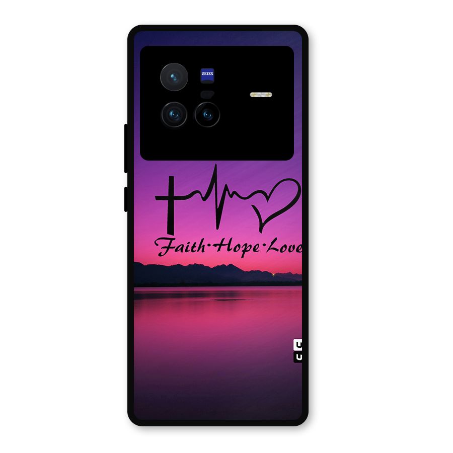 Faith Hope Love Evening Sky Metal Back Case for Vivo X80