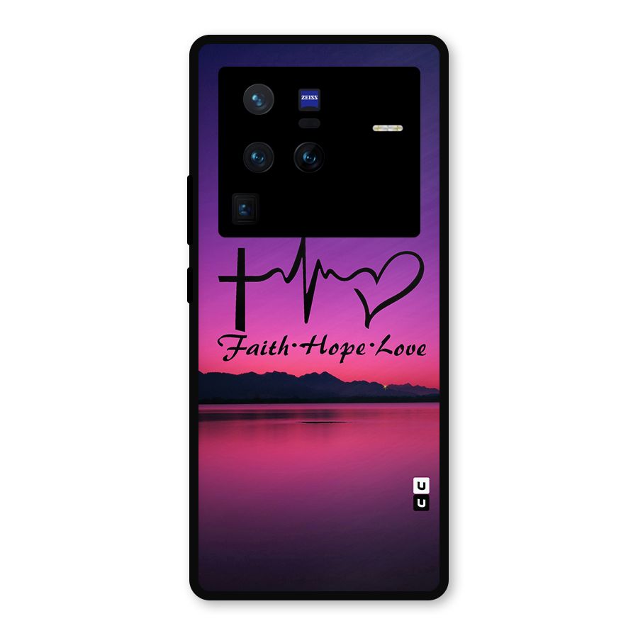 Faith Hope Love Evening Sky Metal Back Case for Vivo X80 Pro