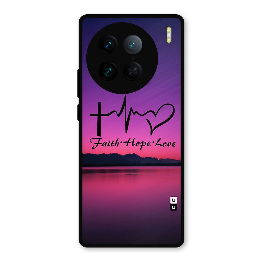 Faith Hope Love Evening Sky Metal Back Case for Vivo X90 Pro