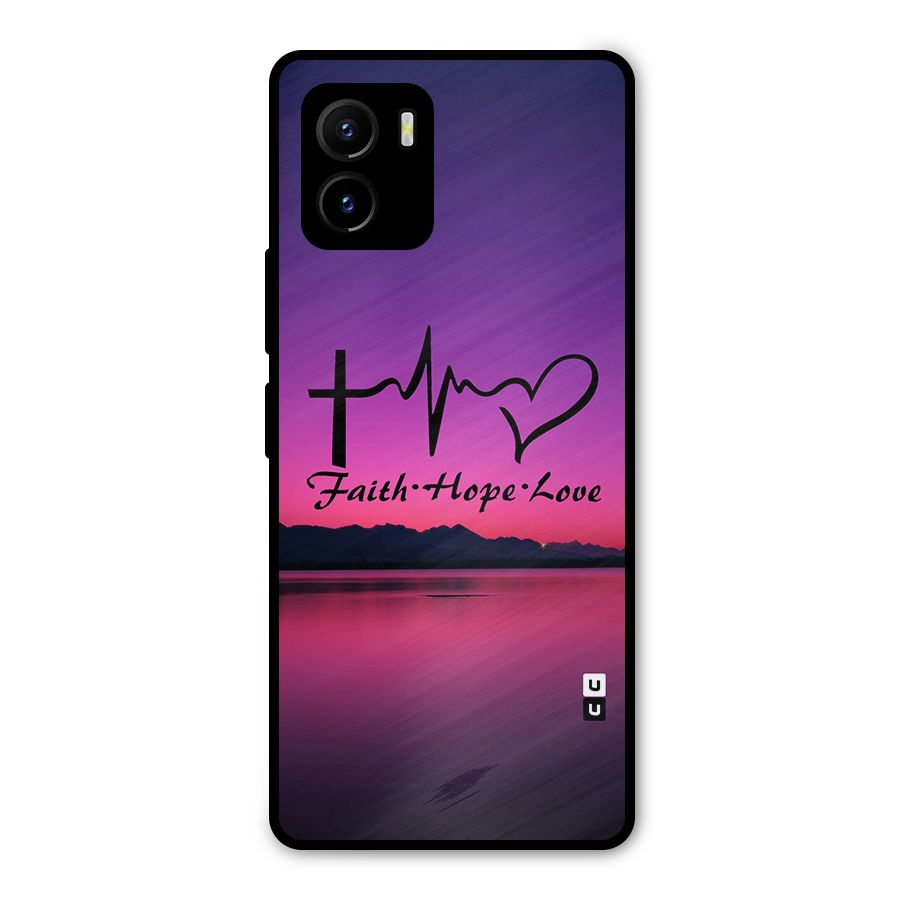 Faith Hope Love Evening Sky Metal Back Case for Vivo Y15s