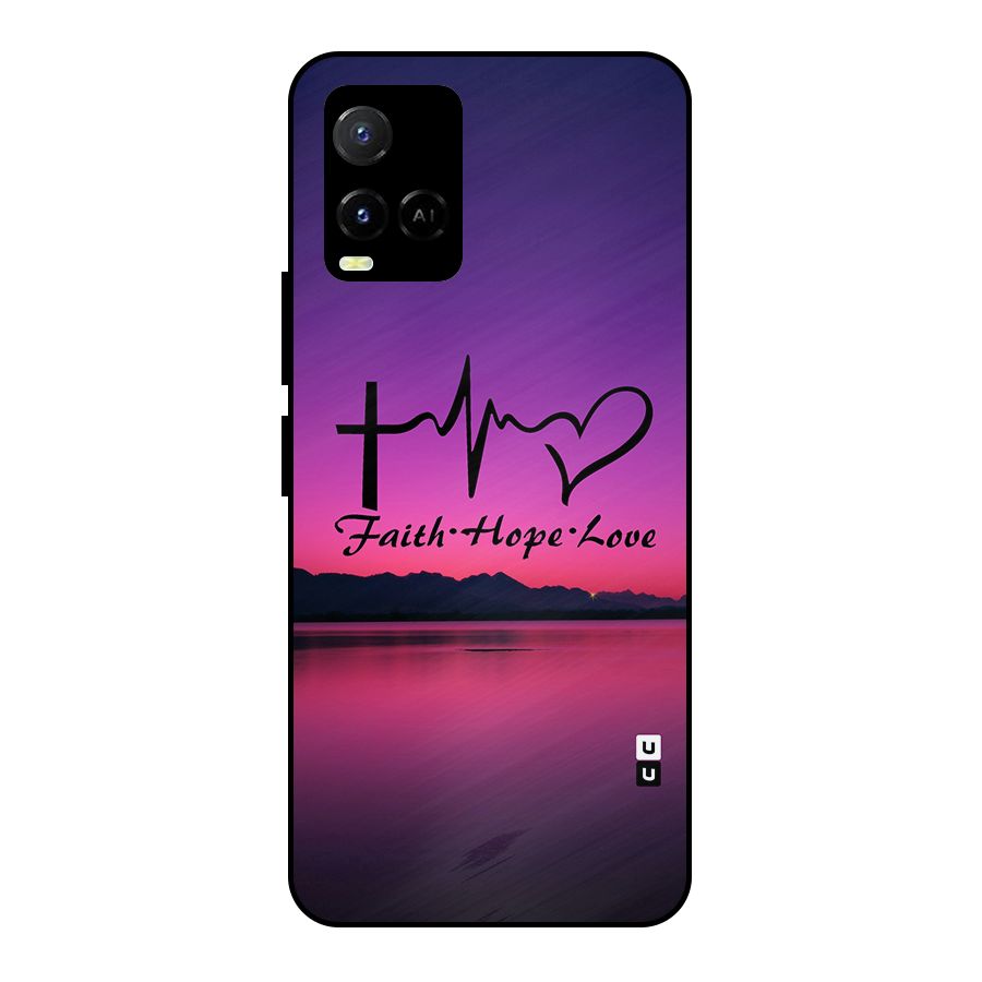 Faith Hope Love Evening Sky Metal Back Case for Vivo Y21A