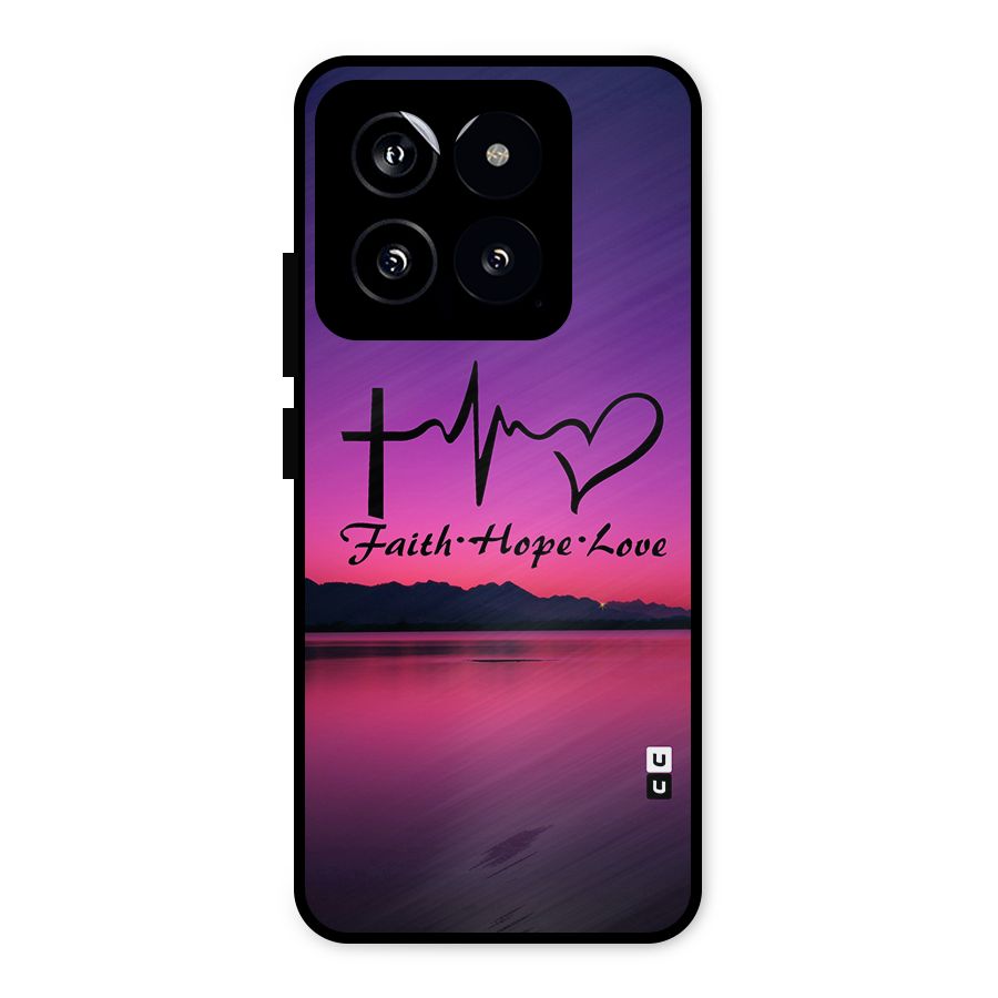 Faith Hope Love Evening Sky Metal Back Case for Xiaomi 14