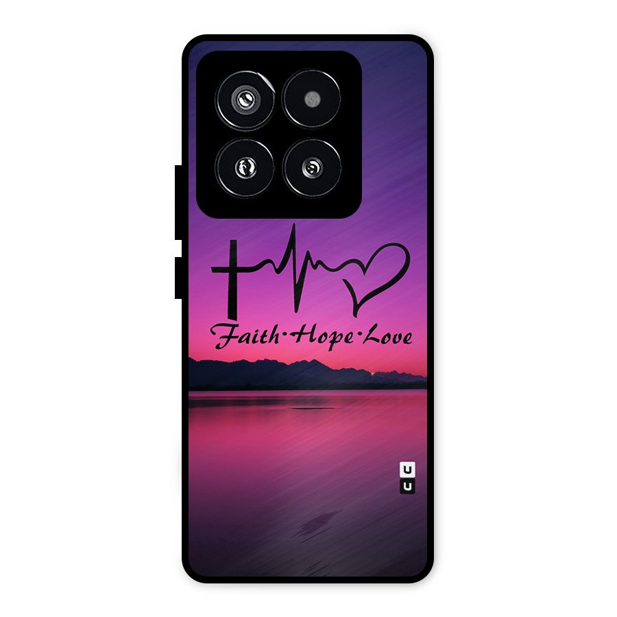 Faith Hope Love Evening Sky Metal Back Case for Xiaomi 14 Pro