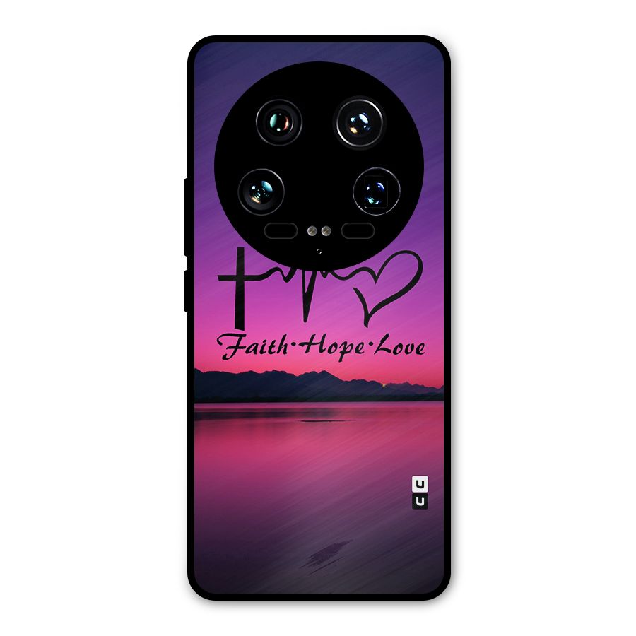 Faith Hope Love Evening Sky Metal Back Case for Xiaomi 14 Ultra