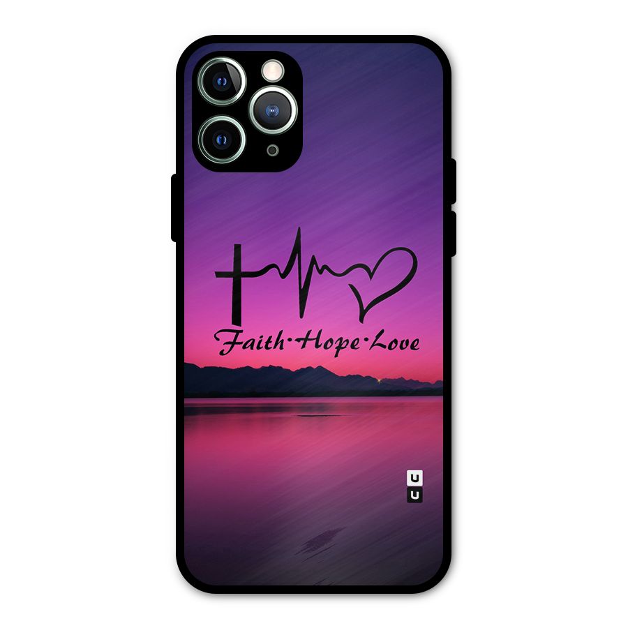 Faith Hope Love Evening Sky Metal Back Case for iPhone 11 Pro Max