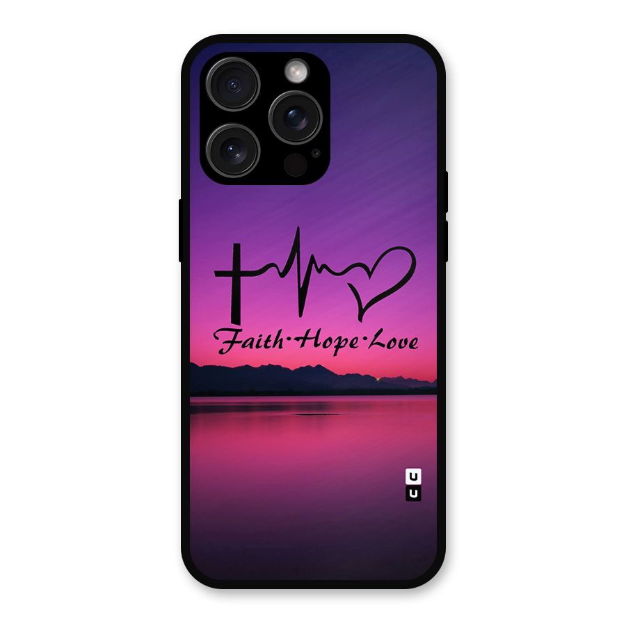Faith Hope Love Evening Sky Metal Back Case for iPhone 15 Pro Max