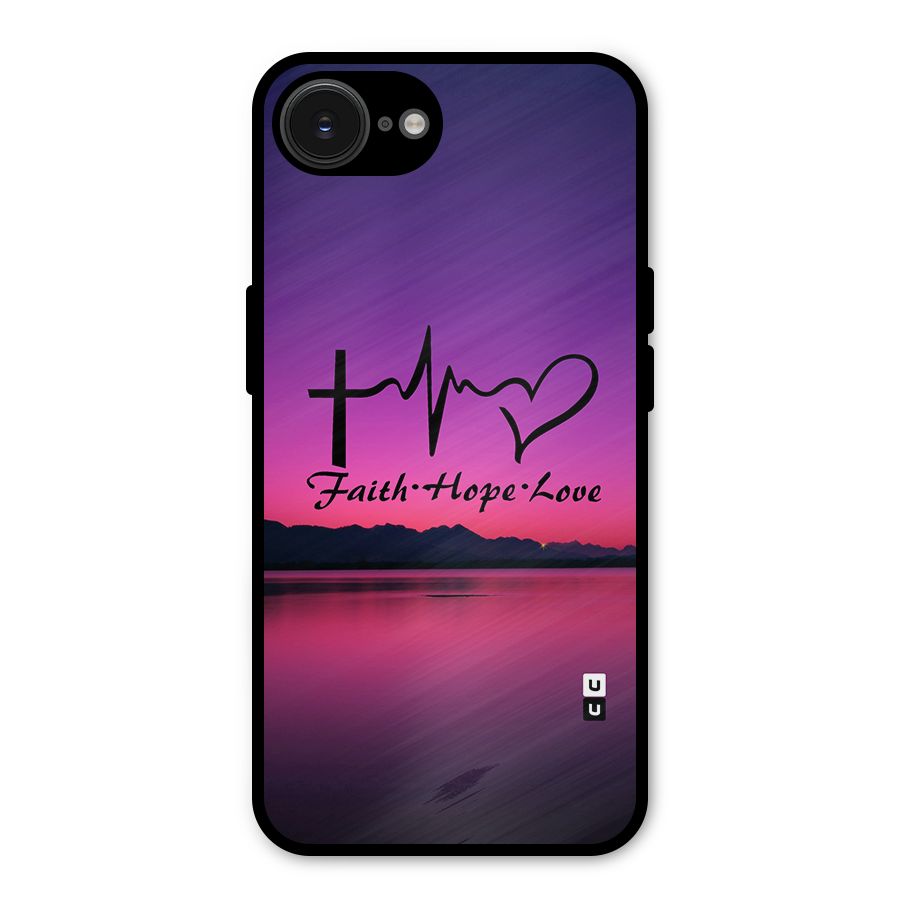 Faith Hope Love Evening Sky Metal Back Case for iPhone 16e
