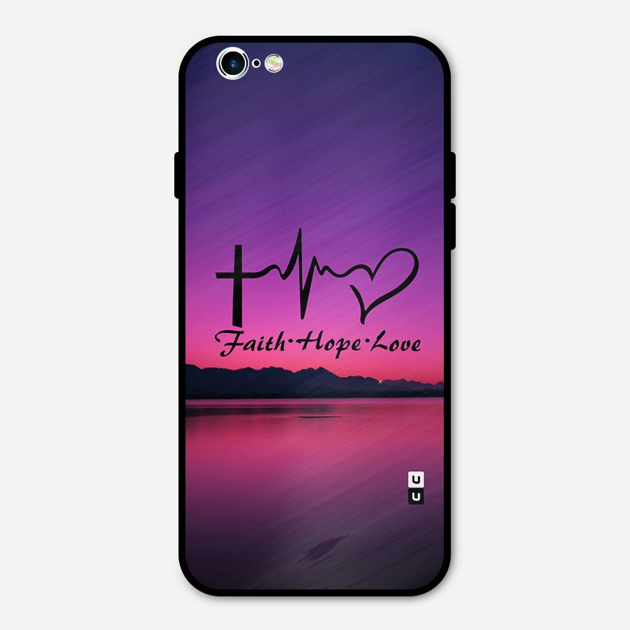 Faith Hope Love Evening Sky Metal Back Case for iPhone 6 6s