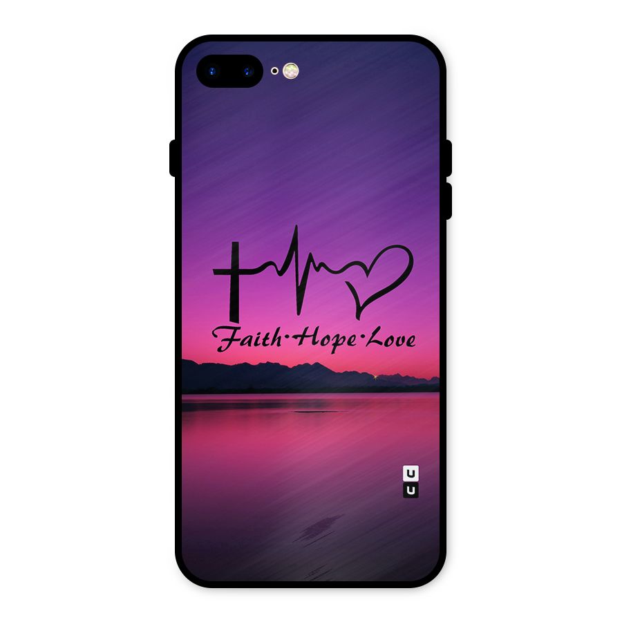 Faith Hope Love Evening Sky Metal Back Case for iPhone 8 Plus