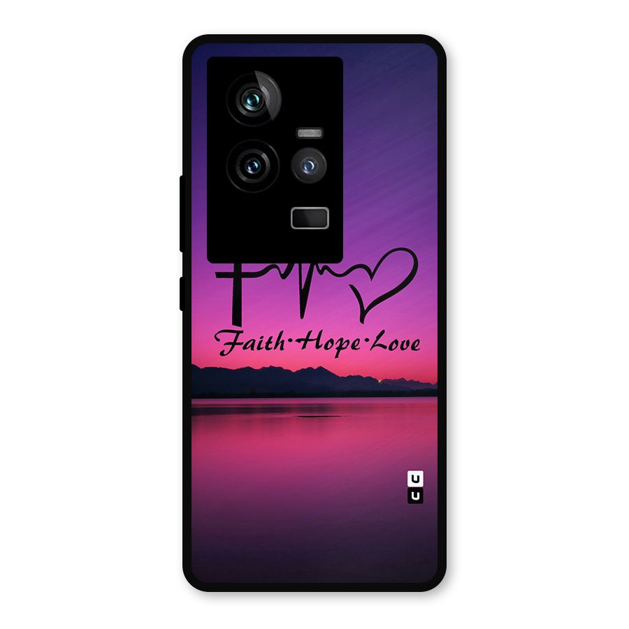 Faith Hope Love Evening Sky Metal Back Case for iQOO 11 5G