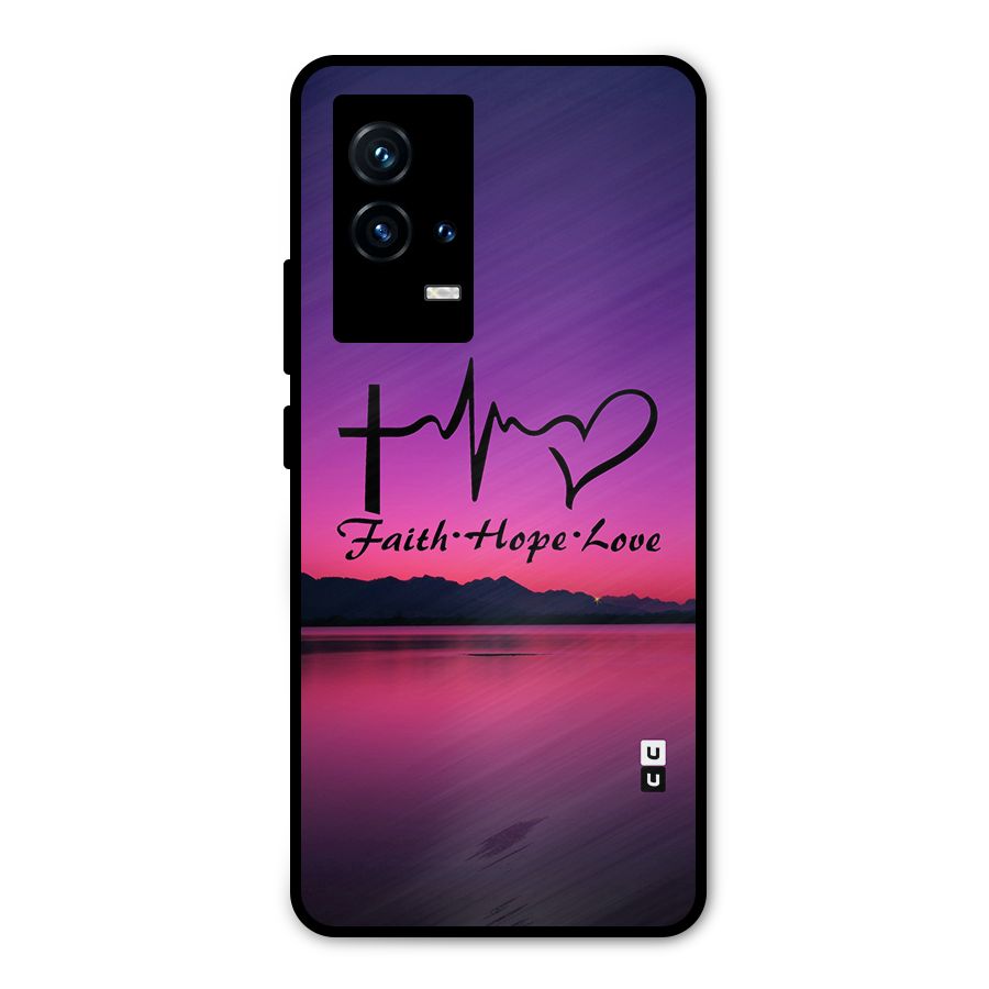 Faith Hope Love Evening Sky Metal Back Case for iQOO 9 5G