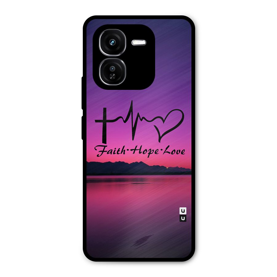 Faith Hope Love Evening Sky Metal Back Case for iQOO Z9x