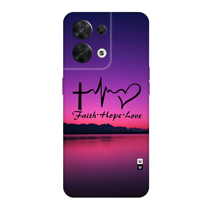 Faith Hope Love Evening Sky Original Polycarbonate Back Case for Oppo Reno8 5G