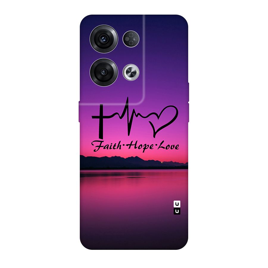 Faith Hope Love Evening Sky Original Polycarbonate Back Case for Oppo Reno8 Pro 5G