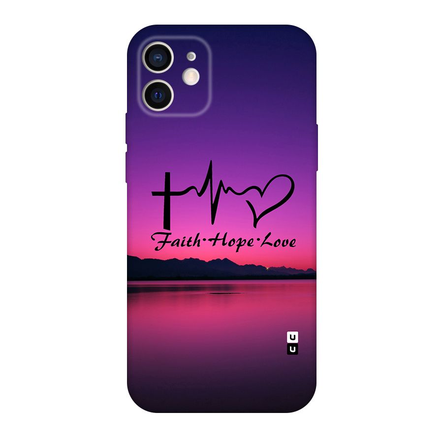 Faith Hope Love Evening Sky Original Polycarbonate Back Case for iPhone 12